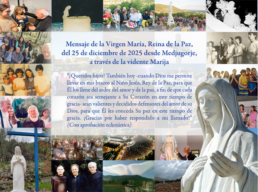 Mensaje de la Virgen Mar&iacute;a Reina de la Paz del 25 de diciembre de 2025 aniversario de las apariciones